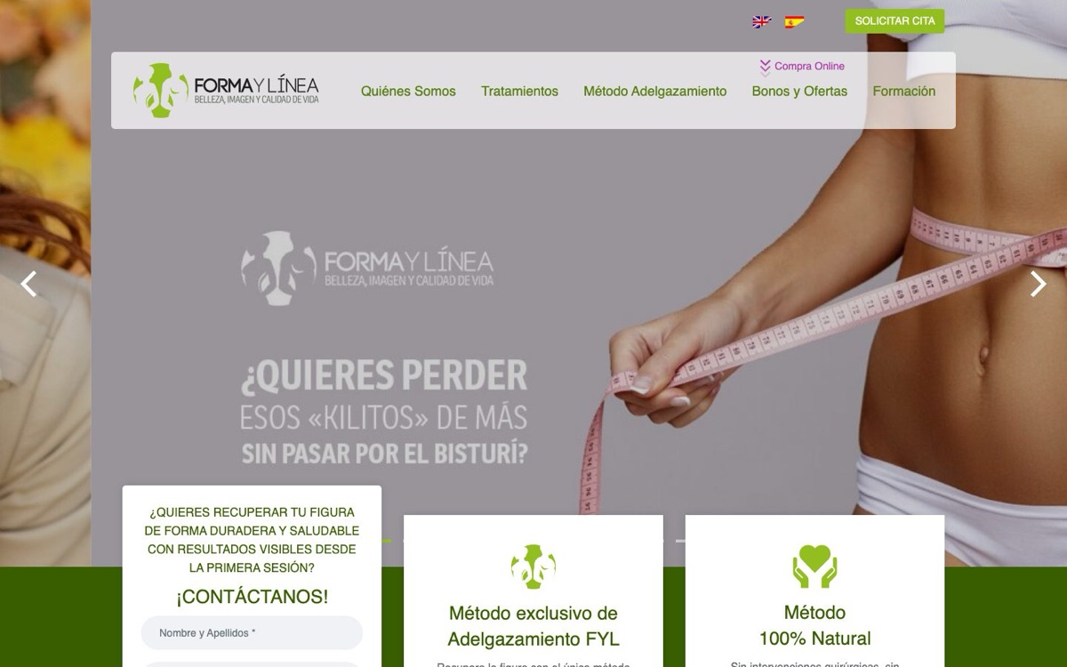 Página de inicio de Forma y Línea Murcia